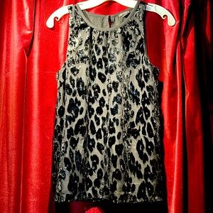 Ann Taylor XS sleeveless leopard print dressy top, NWT!!!